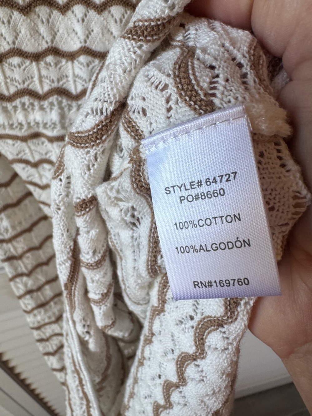Cream Crochet V‑Neck Spaghetti‑Strap Midi Dress — Timeless Summer Knit - Picture 7 of 8